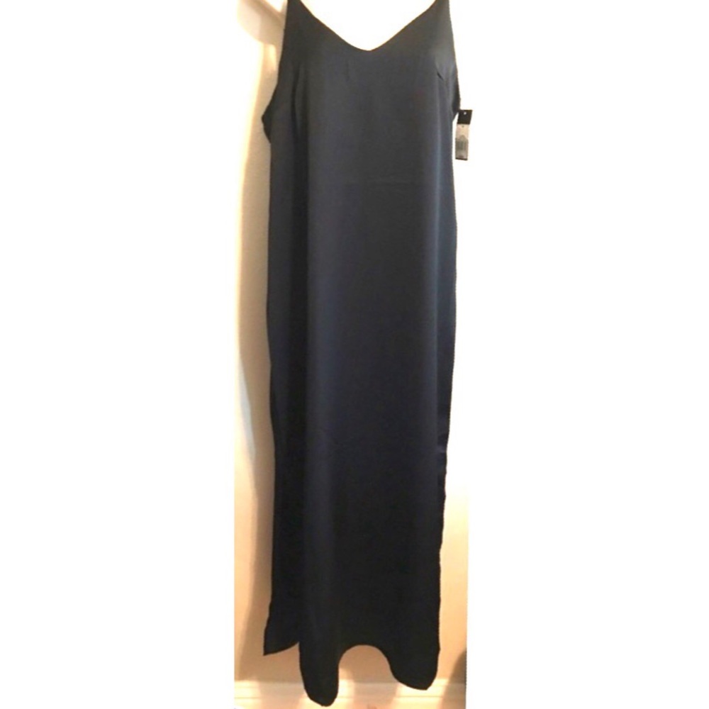 NWT Silky Black Slip Dress